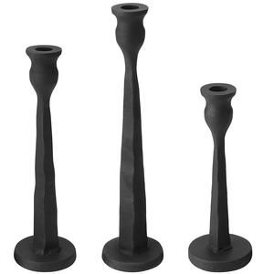 Ensemble de bougeoirs ultra-minces argentés de style nordique, faits à la main, avec base trompette, luxe, à tige haute, pour décoration de salon - Product Image 6