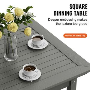 Set da Giardino 5 Pezzi Resistente alle Intemperie, Tavolo Quadrato e Sedie per Patio, Set da Pranzo per Esterni in HIPS, Piccolo Set Bistrot - Product Image 4