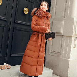 Abrigo de invierno para mujer, abrigo de piel sintética con capucha, abrigo impermeable con cinturón, abrigo de color liso de estilo informal - Product Image 1