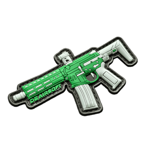 Parche de Goma 3D Verde y Blanco con Forma de Pistola, Parche Decorativo en Relieve para Ropa - Product Image 2
