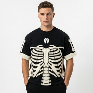 Camiseta de Moda Premium para Hombre, Estilo Urbano, con Paneles en Contraste, Cuello Redondo, Manga Corta, Estampado Personalizado - Product Image 3