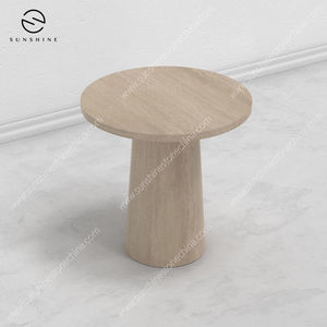 Table basse moderne en bois avec plateau rond et design à trois pieds pour salon, style minimaliste, décoration intérieure durable - Product Image 4