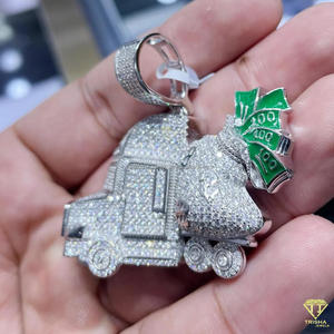 Colgante de Camión de Dinero con Incrustaciones de Diamantes Moissanite de Primera Calidad, Estilo Hip Hop - Product Image 3