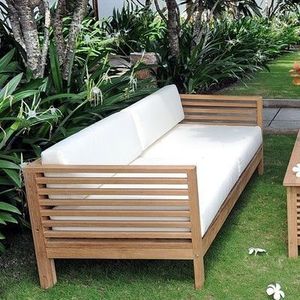 Conjunto de Sofás Modernos de Madera de Teca Sólida para Exteriores con Cojines para Jardín, Patio y Terraza - Product Image 2