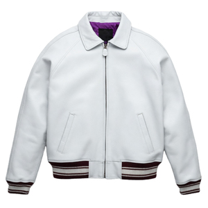 Custom applique leather bomber <b>jacket</b> designed for hip hop style made with <b>waterproof</b> breathable fabric suitable for winter wear - Product Image 1