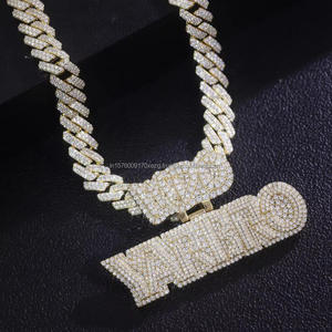 Premium Lab Grown Diamond Custom <b>Name</b> <b>Letter</b> Pendant Gold Tone Sparkling Design Iced Style Luxury Statement Jewelry - Product Image 5