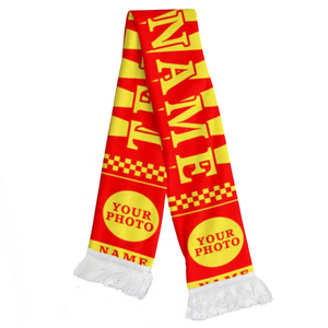 Écharpes de football tricotées double face en acrylique pour supporters des équipes nationales, avec service OEM - Product Image 1