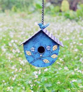 Casa para Pájaros de Metal Azul Elegante Hecha en India, con Recubrimiento, para Jardín, Jaula de Lujo para Mascotas, Artículos para el Hogar y Jardín - Product Image 6