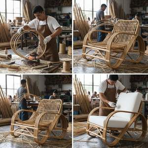 Juego de Sillas de Comedor de Ratán para Exteriores, Muebles de Patio Tejidos a Mano, Resistentes a la Intemperie, para Jardín, Restaurante, Cafetería, Hotel, Balcón - Product Image 5