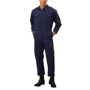 OEM Wholesale Breathable Reflective <b>Waterproof</b> Fireproof Workwear Construction <b>Overalls</b> Navy Fireman Coverall Uniform - Product Image 1