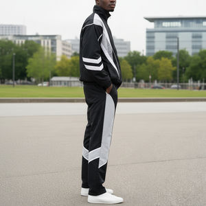 Ensemble de survêtement réversible 2 pièces pour homme, coupe-vent en nylon imprimé personnalisé avec capuche, style streetwear jogger - Product Image 3