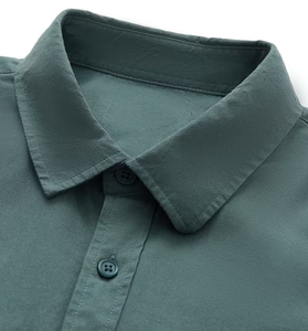 Men's Lightweight Long-Sleeve Casual Work Shirt 100% Cotton Multiple Pockets Outdoor Hiking Fishing Guard Use Bangladesh Spring - Product Image 3