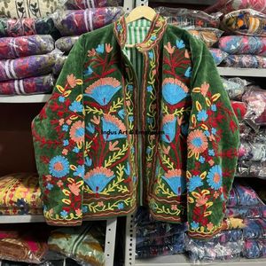 Indian Handmade Suzani Cotton Jacket Hand Embroidered Short Jacket Unisex Coat Handmade Suzani Short Jacket - Product Image 6