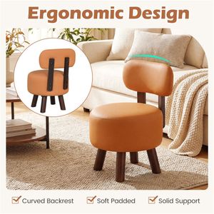 Poggiapiedi Piccolo in Ecopelle Arancione, Design Minimalista, Capacità di Carico 150 kg, per Ingresso e Uso Alberghiero - Product Image 5