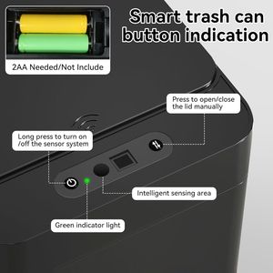 Lot de 2 poubelles intelligentes de 2,6 gallons, petite poubelle automatique pour salle de bain avec couvercle à capteur de mouvement étanche - Product Image 4