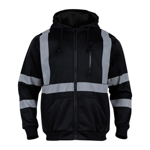 High Quality <b>Reflective</b> ANSI Class 1 Waterproof Safety Workwear Zipper Hoodie <b>Jackets</b> <b>Men</b> Security Long Sleeve Construction - Product Image 2