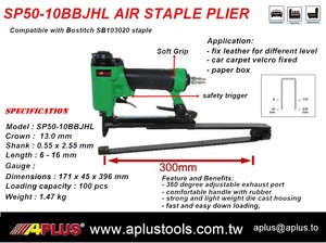 APLUS SP50-10BBJHL Industrial Grade Pneumatic Air Stapler 13mm Crown SB103020 Long Throat 310mm CE Certified Aluminum 1 Year - Product Image 2
