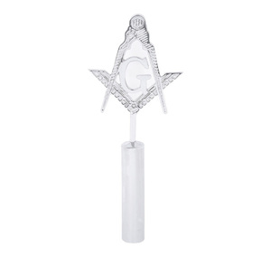 Custom Wholesale Master Mason Rod Top Silver Plated Blue Lodge <b>Masonic</b> Regalia - Product Image 1