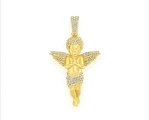 จี้เงินแท้ 925 ชุบทองประดับเพชรโมอิสซาไนต์รูปปีกนางฟ้าเด็กน้อย ดีไซน์สัญลักษณ์แห่งความสงบสุข ของ SHRAMAN JEWELS  ปรับความยาวได้ เหมาะสำหรับทั้งชายและหญิง - Product Image 5