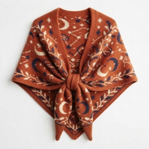 Chal de punto personalizado para mujer, suéter tipo cárdigan de color liso, poncho abierto, capa de poncho de imitación de cachemira para invierno - Product Image 1