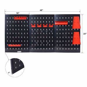 Organizzatore da Parete in Metallo con 3 Pannelli Forati da 4 Piedi per Garage, Porta Utensili, Porta Punte da Trapano, Porta Chiavi, Ganci e Accessori in Ferro - Product Image 3