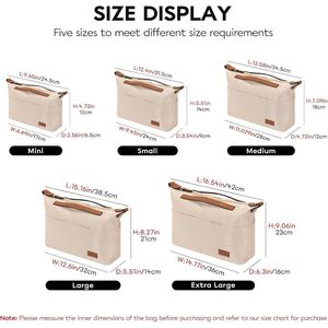 Organizer Leggero per Borsa con Tasche Multiple e Cerniera, Protezione della Privacy, Inserti e Divisori per Borse da Donna - Product Image 3