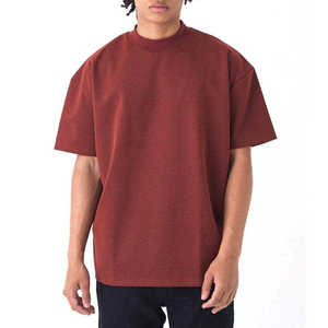 Men's Regular Fit Solid Color <b>Long</b> <b>Sleeve</b> O-Neck Casual 100% Cotton Woven <b>Red</b> T-Shirt with Quick Dry Breathable Fabric 180g - Product Image 1