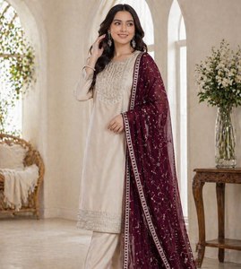 WOMEN S PURE VICHITRA <b>SILK</b> <b>KURTA</b> SETS - Product Image 5