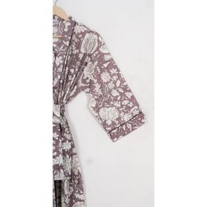 Magnifique kimono long en coton tissé à la main, luxueux, avec ceinture à nouer, robe de nuit pour femmes, imprimé floral - Product Image 4