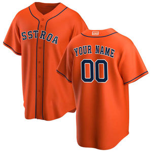 Camiseta de Béisbol Personalizada Naranja para Hombre, Uniforme Transpirable de Poliéster con Nombre y Número, Impresión en Serigrafía - Product Image 1
