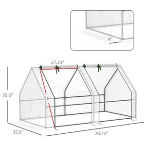 Mini Serra Walk-in per Coltivazione Idroponica, Dimensioni Ridotte, Pronta per l'Inverno, Struttura in Acciaio/Plastica/Alluminio/Legno, Materiale PVC - Product Image 4