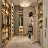 Système de dressing en cuir sur mesure pour projets complets de villas, finition premium, armoires sur mesure