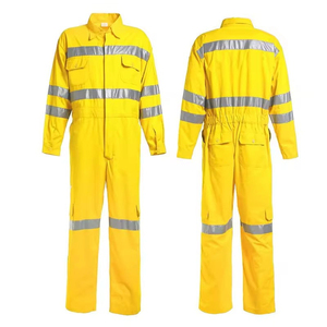 Custom Reflective Coverall Industrial Work Wear Oil Resistant Sleeves Safety Coveralls Over waterproof best material <b>fire</b> proof - Product Image 6