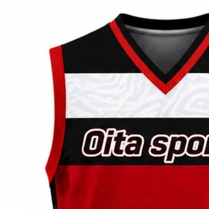 Customized Red Black White Volleyball Sleeveless Shirt Team Sportswear Athletic Top Training Competition Uniform Apparel - Product Image 4