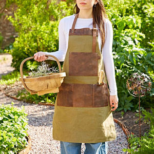 Delantal de Trabajo de Lona y Cuero Duradero de Primera Calidad con Cremallera y Tirantes Cruzados Ajustables para Chef, Barbacoa, Barista, Barbero, Carpintero y Equipo de Taller - Product Image 3