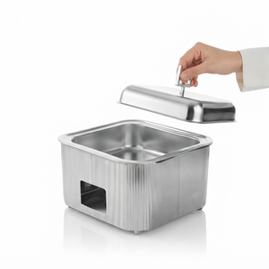 Ensemble de réchauds de luxe en acier inoxydable doré pour buffet, maintien au chaud des aliments, service traiteur, mariage, hôtellerie, banquet, casseroles et marmites chaudes - Product Image 1