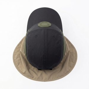 Custom Adjustable Outdoor <b>Cap</b> 3D Embroidery Solid Design Sun Protection Neck Flap <b>Baseball</b> Hat Mesh Panel Rubber Patch OEM - Product Image 3