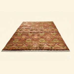 Tapis en laine Heritage Verdure moderne, tufté à la main, antidérapant, écologique, à poils épais et moyens, vert-brun vieilli, style tribal - Product Image 2