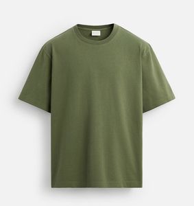 T-shirt en coton blanc pour homme, coupe classique, manches courtes, col rond, couleur unie, jersey tricoté, décontracté - Product Image 5