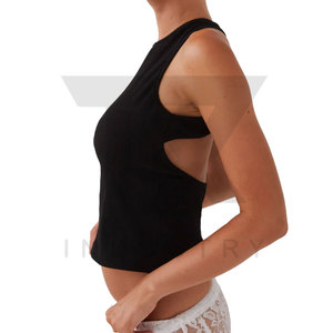 Camiseta sin Mangas para Mujer, Superventas, de la Mejor Calidad, Tejida en Algodón/Bambú, Estilo Deportivo con Logotipo Frontal, Transpirable y Ecológica - Product Image 2