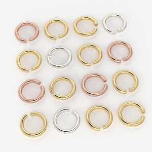 Anillas Abiertas de Oro Amarillo Sólido de 14K, 3.5MM, Calibre 22 (10 Piezas), Accesorios y Componentes para Joyería - Product Image 2