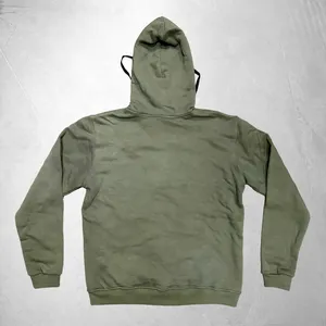 Sweat-shirt à capuche unisexe vert olive pour l'automne, uni, sans motif, avec impression numérique et broderie, en molleton, tailles S-3XL - Product Image 2