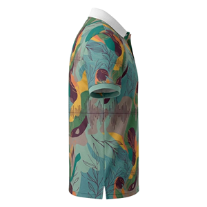 OEM ODM High Quality Customized Floral Pattern Sublimation Polo Shirt Breathable Quick Dry Casual Sportswear Custom Logo Design - Product Image 4