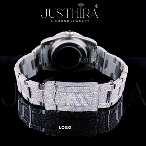 Reloj de Cuarzo con Diamantes de Moissanita Elegante y Más Vendido, Reloj de Pulsera Impermeable de Estilo Joyería de Moda para Mujer, Disponible para la Venta - Product Image 5