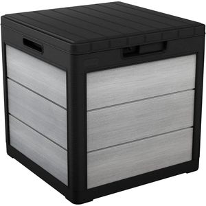 30 Gallon Resin Outdoor <b>Storage</b> <b>Box</b> Patio Side Table for Pool & Garden Accessories <b>Grey</b> Black - Product Image 1