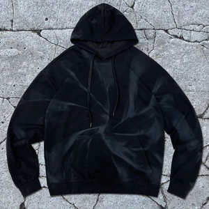 Hoodie court surdimensionné 100 % coton personnalisé pour homme, coupe ample, style vintage hip-hop, avec logo imprimé sur le devant, brodé, grandes tailles - Product Image 2