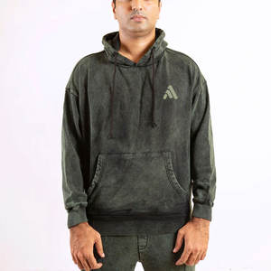 Survêtement d'hiver à capuche pour homme, effet délavé, design personnalisé, 100 % coton, modèle 2-en-1, vente en gros, vêtements de mode, le plus vendu - Product Image 2