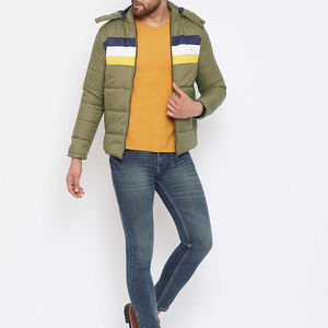 Chaqueta Acolchada Ligera con Capucha y Bolsillo Frontal Personalizada OEM para Hombre, Chaqueta de Invierno Cálida - Product Image 5