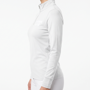 Custom <b>Women's</b> <b>Half</b> <b>Zip</b> Mock Neck Solid White Color <b>Sweatshirt</b> Regular Fit Premium Casual Wear Manufacturer - Product Image 6