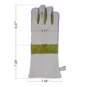 Guantes de Soldadura MIG de Alta Calidad, Reforzados con Cuero de Piel de Vacuno, Resistentes al Fuego, para Soldadores - Product Image 6